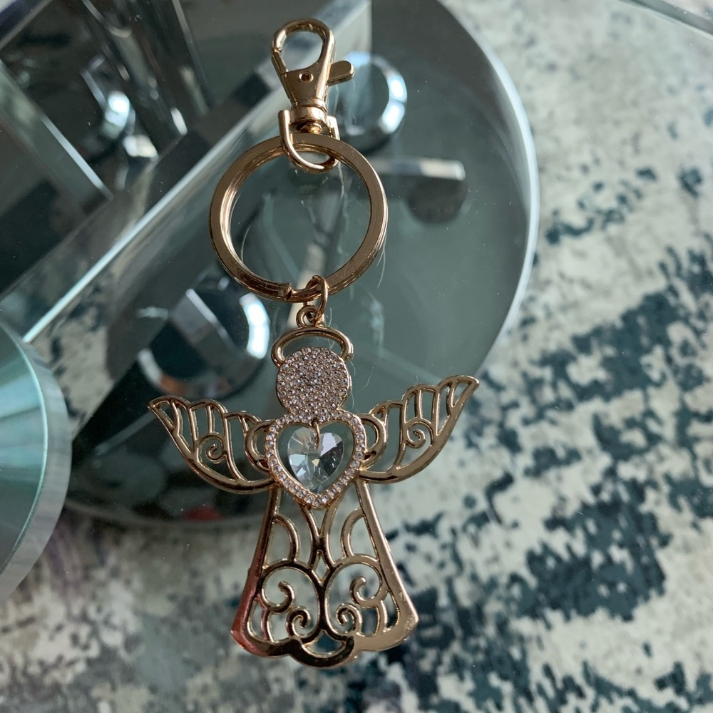 Guardian Angel Crystal Keychain